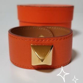 エルメス(Hermes)のエルメス　HERMES　メドール　バングル　ブレスレット　オレンジ(ブレスレット/バングル)