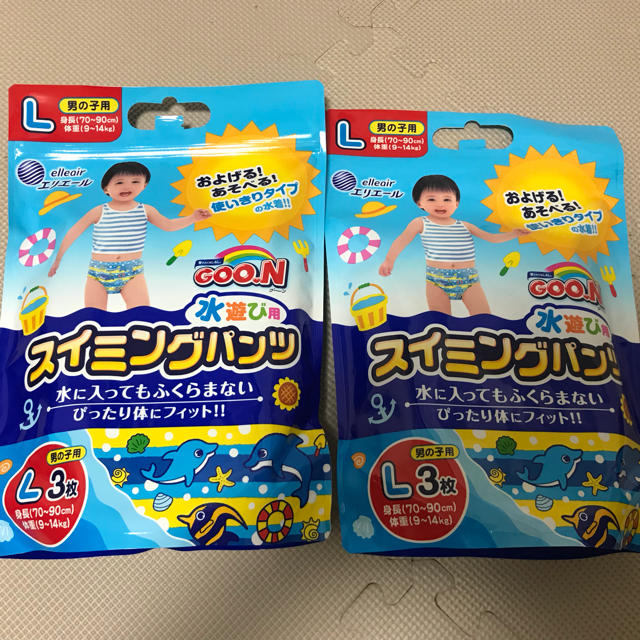 グーン☆水遊びパンツ Lサイズ 3枚×2パック キッズ/ベビー/マタニティのおむつ/トイレ用品(ベビー紙おむつ)の商品写真