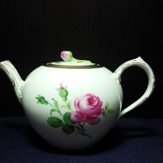 マイセン(MEISSEN)の★ねむた姫様　オールドマイセン　ピンクローズ　ティーポット(食器)