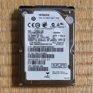 ヒタチ(日立)の2.5インチHDD 160G 7200rpm(PCパーツ)