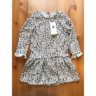 プチバトー(PETIT BATEAU)のkanagao様専用♡36m  プチバトー グレーフラワープリントワンピース (ワンピース)