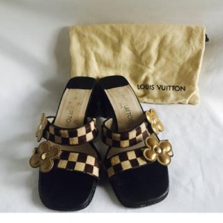 ルイヴィトン(LOUIS VUITTON)の本物LOUIS VUITTONルイヴィトン34 1/2ダミエサンダル保存袋(サンダル)