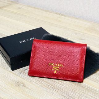 プラダ(PRADA)の値下げ中♡PRADA プラダ 名刺入れ 赤 箱なし(名刺入れ/定期入れ)