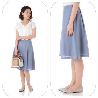 エヌナチュラルビューティーベーシック(N.Natural beauty basic)のシアーチェックフレアスカート🌸新品(ひざ丈スカート)