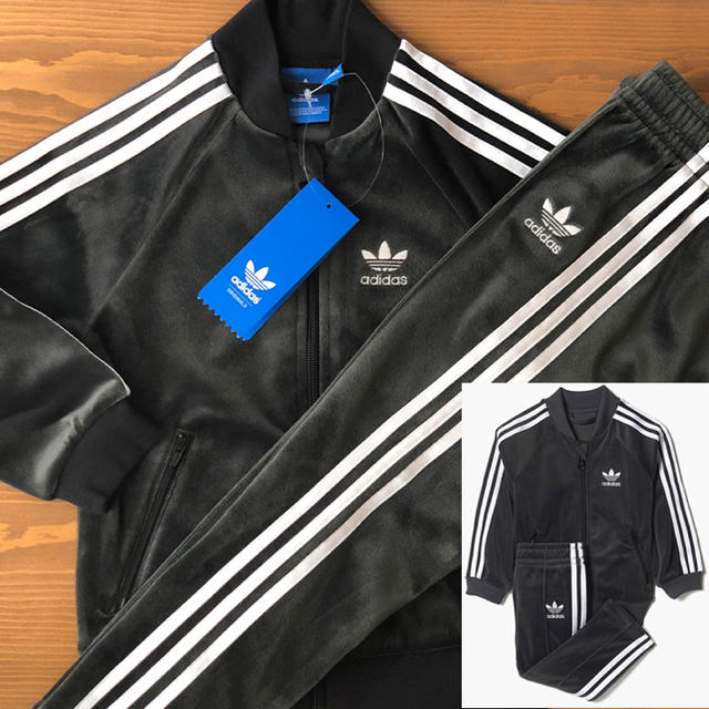 adidas(アディダス)の★新品上下セット★アディダス SSTトラックスーツ キッズ ベロア 100cm キッズ/ベビー/マタニティのキッズ服男の子用(90cm~)(その他)の商品写真