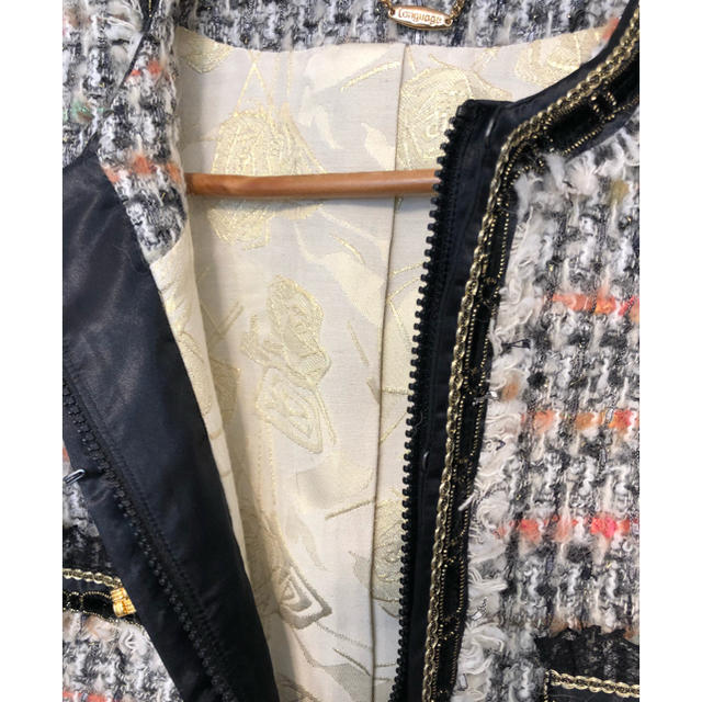 Language(ランゲージ)の専用Language オリジナルツイードジャケット レディースのジャケット/アウター(ノーカラージャケット)の商品写真