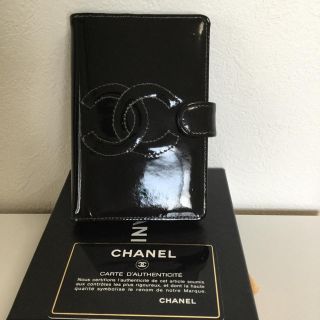 シャネル(CHANEL)の【CHANEL】エナメル5穴手帳カバー✨状態良好品☆付属品全付き(名刺入れ/定期入れ)