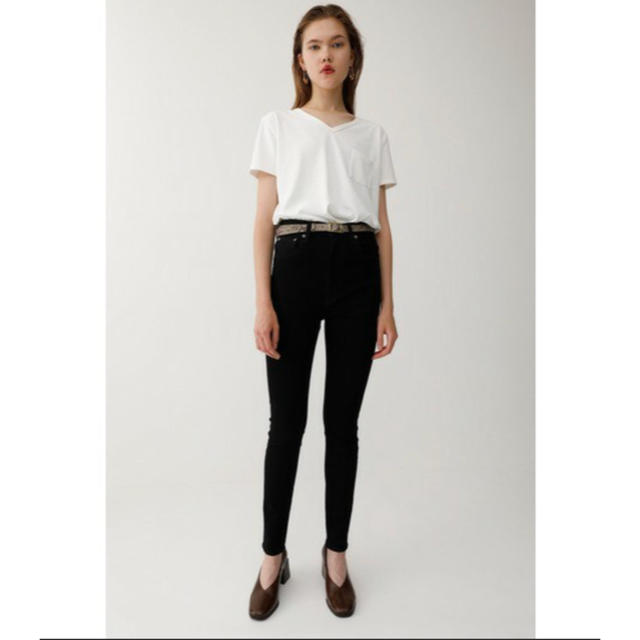 新品タグ付き:Moussy HW Rebirth Black Skinny 27