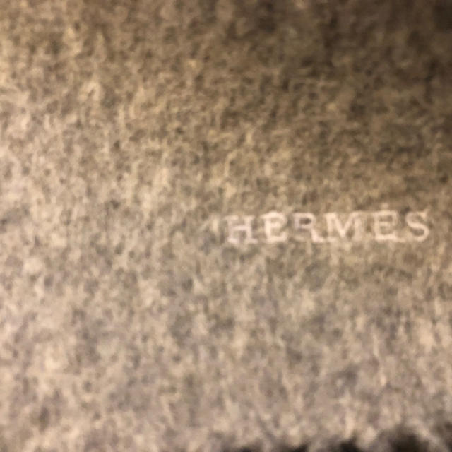 Hermes(エルメス)のエルメスカシミヤ１００%マフラー グレー レディースのファッション小物(マフラー/ショール)の商品写真