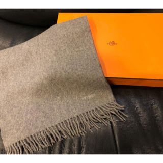 エルメス(Hermes)のエルメスカシミヤ１００%マフラー グレー(マフラー/ショール)