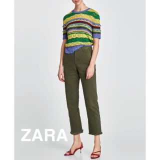 ザラ(ZARA)のzara フリンジ加工 ワークパンツ 36(ワークパンツ/カーゴパンツ)