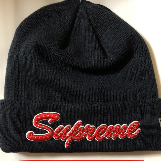 メンズsupreme new era script beanie navy 新品値下げ