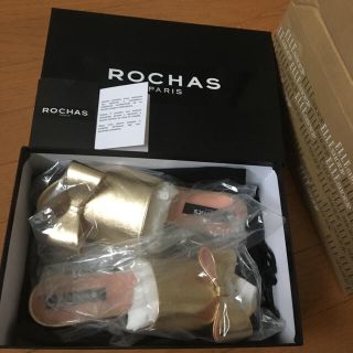 ロシャス(ROCHAS)のロシャスリボン付きスリッパサンダル 38専用です(サンダル)