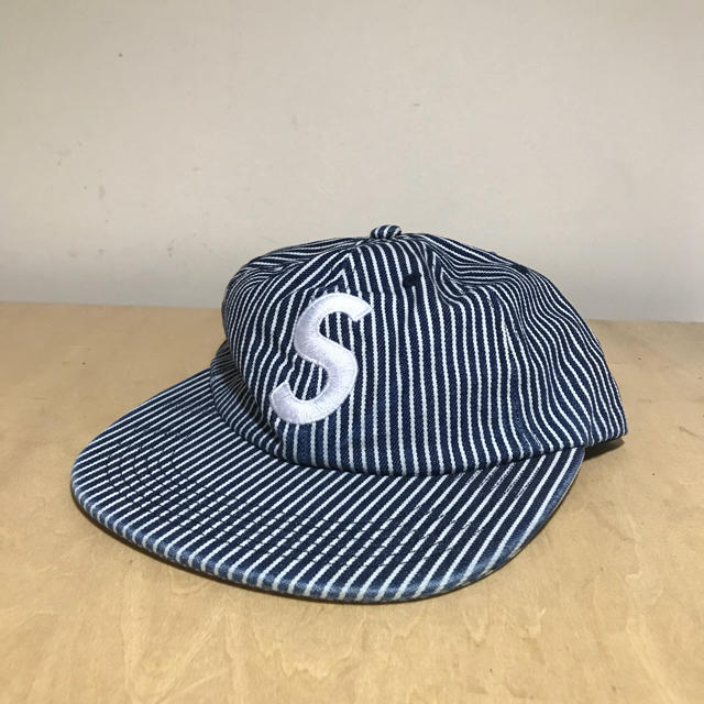 supreme  S logo cap ストライプ シュプリーム キャップ
