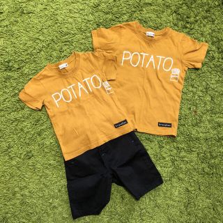 ブランシェス(Branshes)の2枚セット branshes ポテトTシャツ  マスタード キッズ お揃いコーデ(Tシャツ/カットソー)