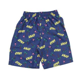 アナップキッズ(ANAP Kids)の♪新品　ANAPキッズ　フラミンゴ×ヤシの木柄スイムウエアパンツ　ネイビー　M♪(水着)