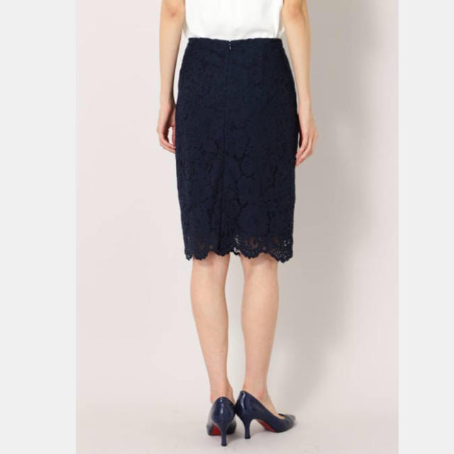 N.Natural beauty basic(エヌナチュラルビューティーベーシック)の♡ネイビーの総レースタイトスカート♡ レディースのスカート(ひざ丈スカート)の商品写真