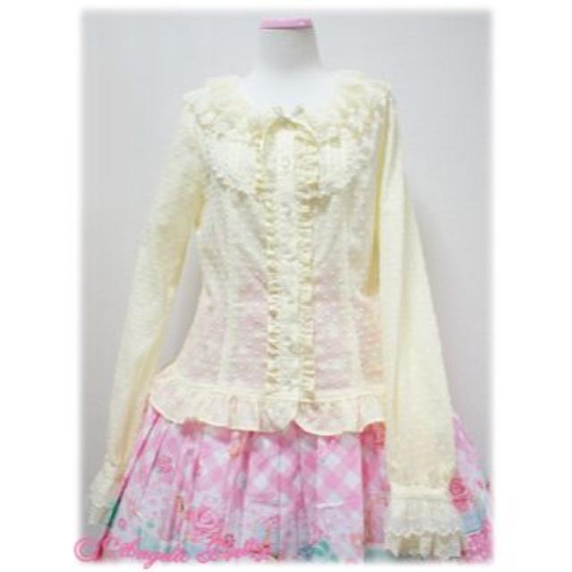 Angelic Pretty(アンジェリックプリティー)の9/3まで出品　Angelic Pretty　レース襟ブラウス　黄色 レディースのトップス(シャツ/ブラウス(長袖/七分))の商品写真