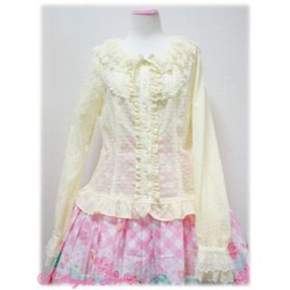 アンジェリックプリティー(Angelic Pretty)の9/3まで出品　Angelic Pretty　レース襟ブラウス　黄色(シャツ/ブラウス(長袖/七分))