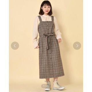 ダブルクローゼット(w closet)のw closet グレンチェックナローワンピース(ロングワンピース/マキシワンピース)