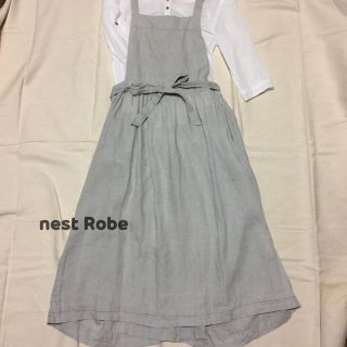 ネストローブ(nest Robe)のネスト ローブ  リネンエプロンスカート(ロングワンピース/マキシワンピース)