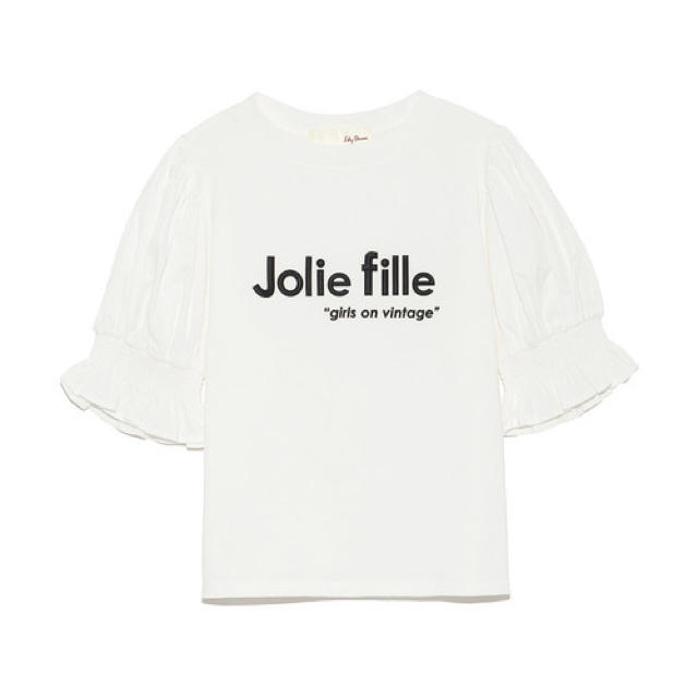 Lily Brown(リリーブラウン)のLily Brown 異素材スリーブTシャツ オフホワイト レディースのトップス(Tシャツ(半袖/袖なし))の商品写真