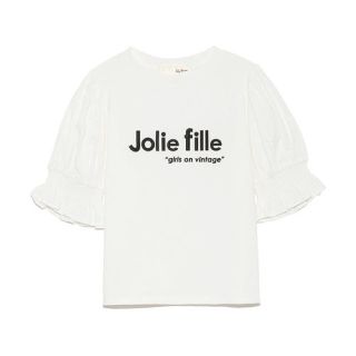 リリーブラウン(Lily Brown)のLily Brown 異素材スリーブTシャツ オフホワイト(Tシャツ(半袖/袖なし))