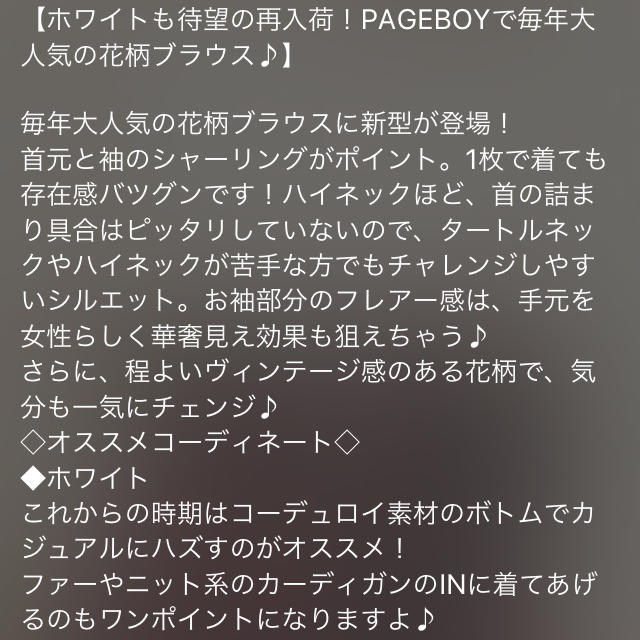 PAGEBOY(ページボーイ)のPAGEBOY 花柄シャーリングブラウス レディースのトップス(シャツ/ブラウス(長袖/七分))の商品写真