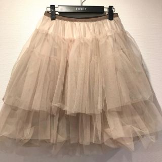 フォクシー(FOXEY)の美品 ♡ フォクシー チュチュプリマ エクルベージュ (ひざ丈スカート)