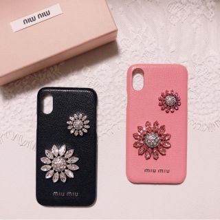 ミュウミュウ(miumiu)のmiumiu ♡ 最新作 新品 iPhoneX case 2色(iPhoneケース)