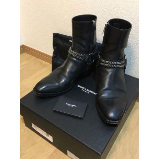 サンローラン(Saint Laurent)の美品☆人気☆サンローラン★エディ期 チェーン付きリングブーツ(ブーツ)