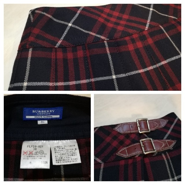 BURBERRY BLUE LABEL(バーバリーブルーレーベル)の【トラントゥアンリン様専用】BURBERRY　スカート　ネイビー×赤　チェック レディースのスカート(ミニスカート)の商品写真