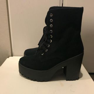 スティーブマデン(Steve Madden)のスティーブ マデン 厚底 ブーツ スエード 38.5 大きいサイズ(ブーツ)