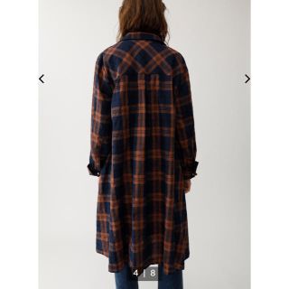 moussy FAUX PEARL TARTAN ブラウス