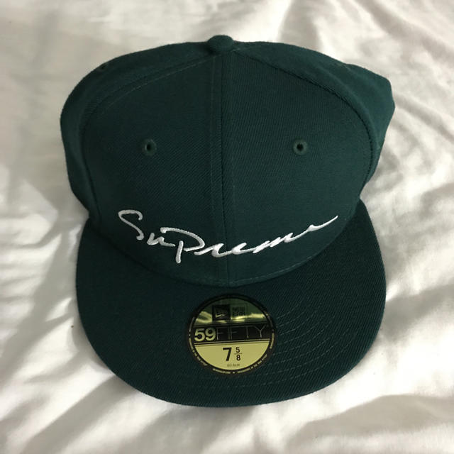 supreme new era classic script cap 緑