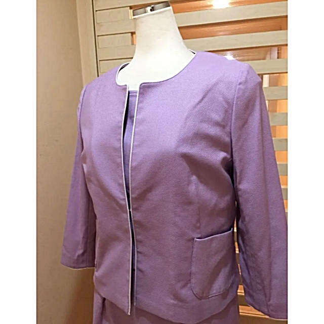 HANAE MORI(ハナエモリ)のハナエモリ（HANAE MORI）新品税込約12万 ワンピーススーツ 11号 レディースのフォーマル/ドレス(スーツ)の商品写真