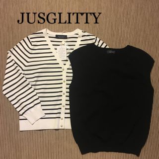 ジャスグリッティー(JUSGLITTY)のあみにゃん様専用☆新品 ジャスグリッティー  ボーダーアンサンブル(アンサンブル)