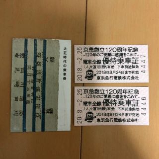 京急 120周年記念 優待乗車券(鉄道乗車券)