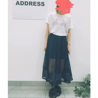 エックスガール(X-girl)のADDRESS メッシュスカート(ロングスカート)