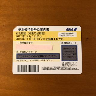 エーエヌエー(ゼンニッポンクウユ)(ANA(全日本空輸))の全日空株主優待券1枚(航空券)