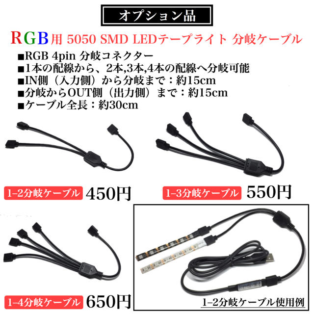 5V USB タイプ RGB 5050 SMD LEDテープ ミニ調光器 付きの通販 by LED shop SK's shop ｜ラクマ