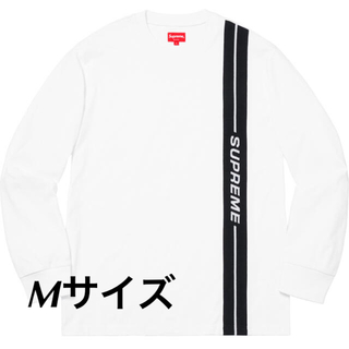 シュプリーム(Supreme)のsupreme Vertical Logo Stripe L/S Top 白 M(Tシャツ/カットソー(半袖/袖なし))