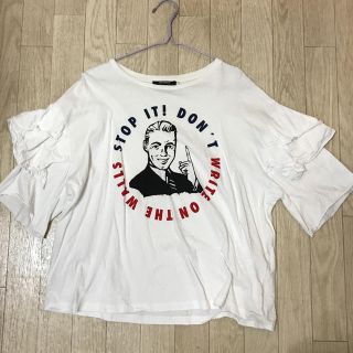 ザラ(ZARA)のZARA袖フリルTシャツ(Tシャツ(半袖/袖なし))