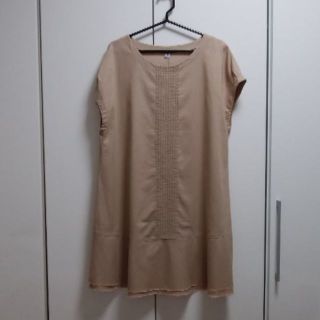 大きいサイズ　バスコ　ベージュ　フレンチスリーブチェニック　美品(チュニック)