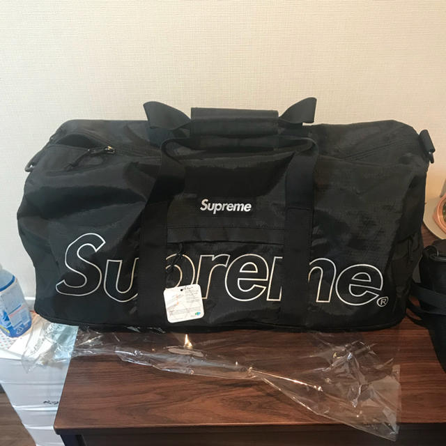 supreme18AW新作ダッフルバッグ黒ボストンバッグシュプリーム