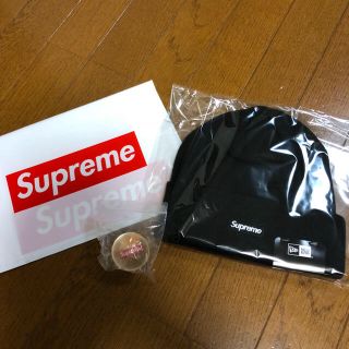 シュプリーム(Supreme)のr.k様専用18fw New Era Script Beanie 黒❗️(ニット帽/ビーニー)