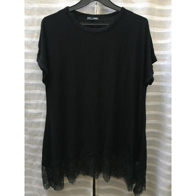 ZARA(ザラ)のZARA 裾レースTシャツ レディースのトップス(Tシャツ(半袖/袖なし))の商品写真