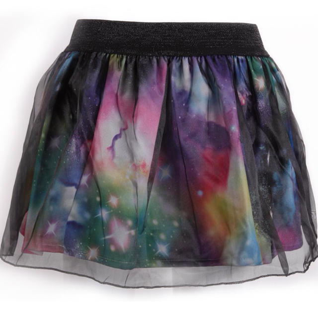 新品＊星空プリントのチュールスカート♡黒 レディースのスカート(ミニスカート)の商品写真
