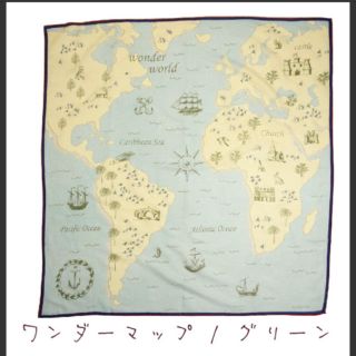 ロペピクニック(Rope' Picnic)の新品☆未開封 大判80×80スクエアストールMAP海図柄ターバンにもなるオシャレ(バンダナ/スカーフ)