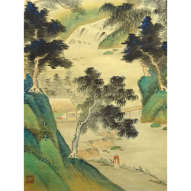 掛軸 竹園 銘『山水図』絹本 無地箱付 掛け軸 a07315 - bookteen.net 格安ネット通販 山口天童『水墨山水図』絹本 掛軸 共箱付 a04142 掛け軸 絵画/タペストリ